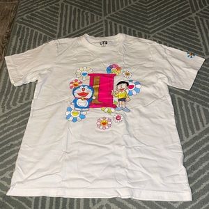 Takashi Murakami Uniqlo x Doraemon Rainbow White T-shirt